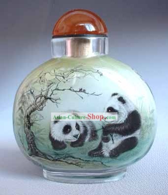 Bottiglie tabacco da fiuto con dentro la pittura cinese Animale Serie Panda Amici