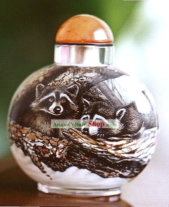 Snuff Bottiglie con dentro la pittura cinese Animale Serie Palm Civet