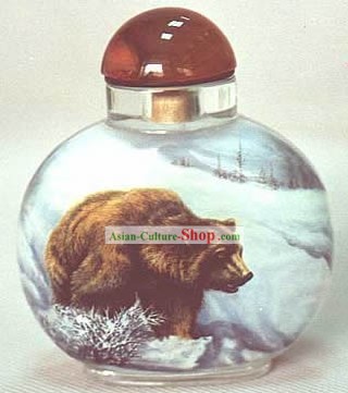 Snuff Bottiglie con dentro la pittura cinese Animale Serie-Black Bear