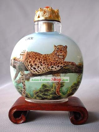 Bottiglie tabacco da fiuto con dentro la pittura degli animali Chinese Series-Catamount sull'Albero