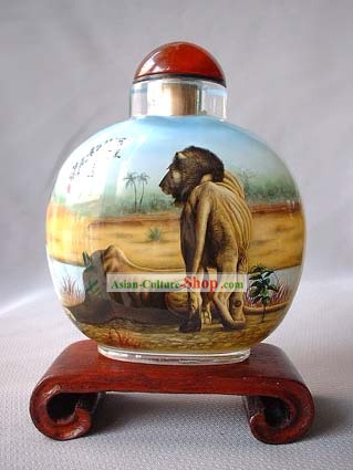 Bottiglie tabacco da fiuto con dentro la pittura cinese Animale Serie-Lions