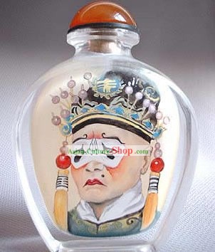 Bottiglie tabacco da fiuto con dentro la pittura dell'Opera di Pechino Serie Antica Clown