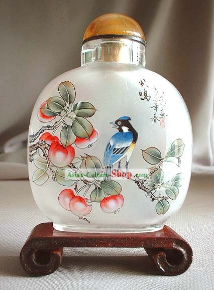 Snuff Bottles Mit Innen Painting Birds Series-Blue Bird