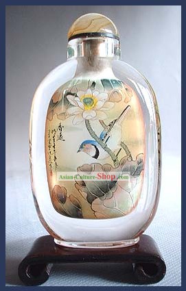 Snuff Bottles Mit Innen Painting Birds Series-Bird unter den Blumen