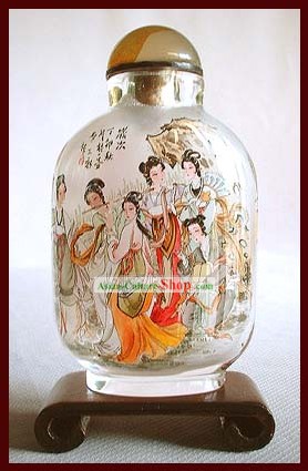 Snuff Bottiglie con dentro la pittura dei caratteri della serie-cinese Ragazze Palazzo