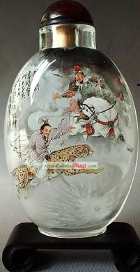 Snuff бутылки с внутренней картина Символы серии-герои Сражаясь на Leopard