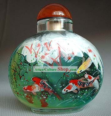 Snuff бутылки с внутренней картина Рыбы Серия-Lucky Рыбы