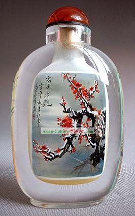 Snuff бутылки с внутренней картина Цветок Серия-Snow Плам Блоссом