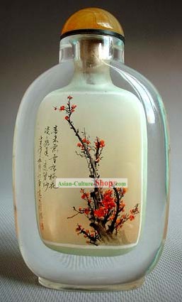 Botellas de tabaco con pintura interior Flor de la serie-Nieve Ciruelo en flor 1