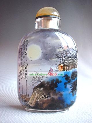 Snuff Bottiglie con dentro la Notte paesaggio lunare pittura Serie-Full