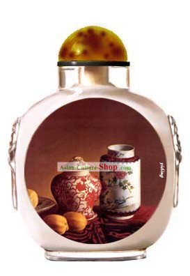 Snuff бутылки с внутренней Картина Натюрморт Серия-китайского фарфора города Jingde