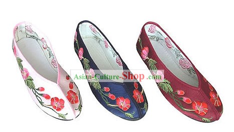 中国の手作りの刺繍靴、モーニンググローリー