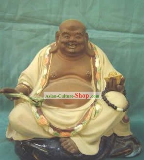 Figurina Porcellana Cinese/Statue da Shi Wan-Lucky Monk