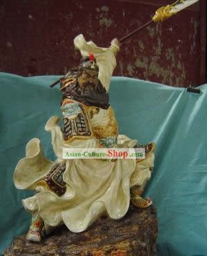 Figurine en porcelaine chinoise de Shi Wan-Brave Guan Gong