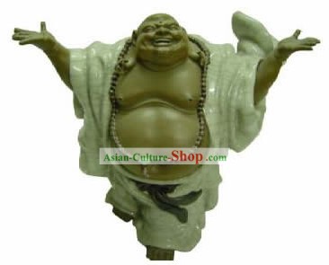 Figurina Porcellana cinese dal monaco Shi-Wan saggio e felice