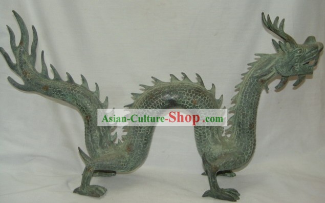 Rare dragon chinois Antiquated Bronze Longue