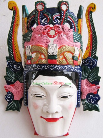 Tallado en madera clásica china antigua colección-teatro popular hombre Máscara