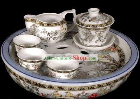 Riches et Honneur Kungfu Ville Jingde Porcelaine Tea Set (11 pièces)