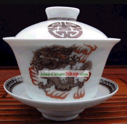 Chine Jingde Porcelaine Masterwork-Dragon Thé roi Bowl