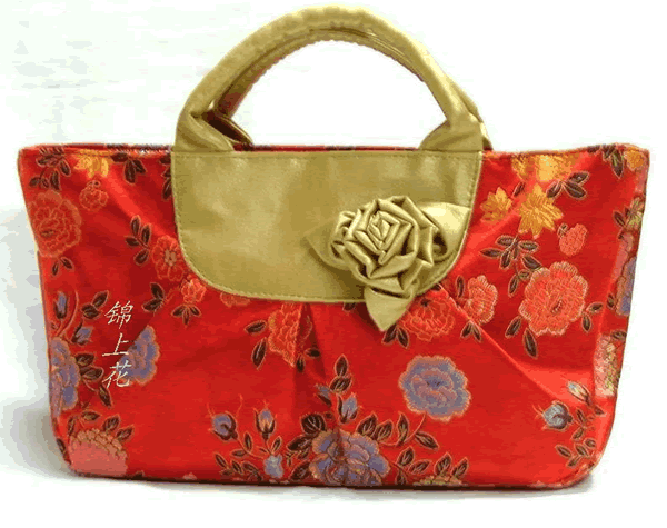 Китайской шелковой парчи Роуз сумка для переноски