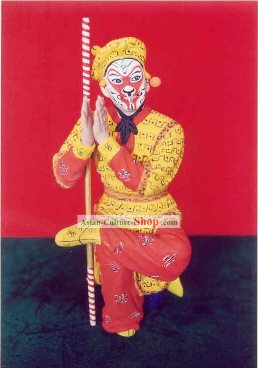 China Hand Painted Art Sculpture d'argile Figurine Wukong Zhang-héros solaire