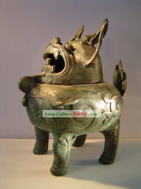 Chinas klassische archaize Bronze Ware-Kylin (Qi Lin) Kettle
