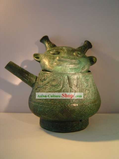 Chine Classique Bronze Archaize Visage Kettle Ware-Man