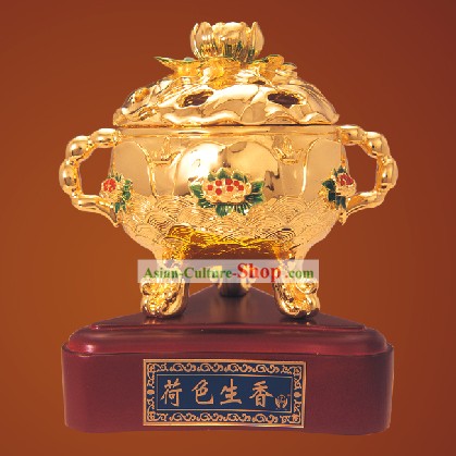 Chinas Classic Gold Lotus Räucherstäbchenhalter