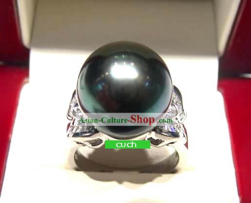 Фантастический природный Павлин зеленый Перл кольцо