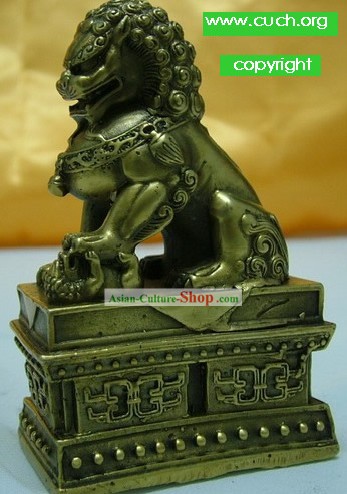 Traditionnelle Chinoise Bronze Roi Lion