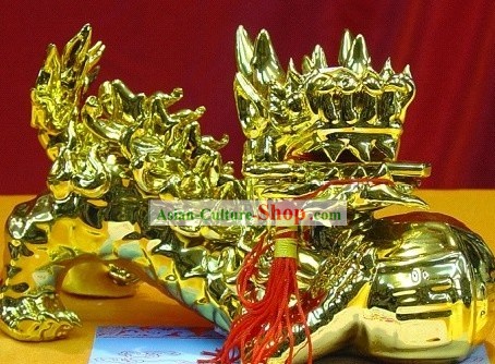 Superbe chinoise d'or Le Roi Lion
