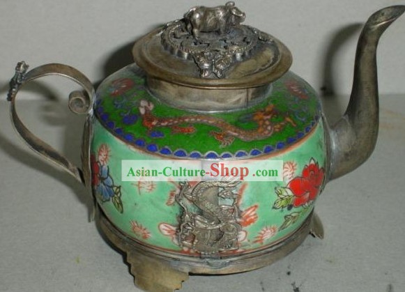 Классический китайский дракон Jade и Серебряный чайник
