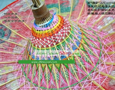 Chinês antigo total Knitting Palácio do Dragão e Phoenix Umbrella Decoração