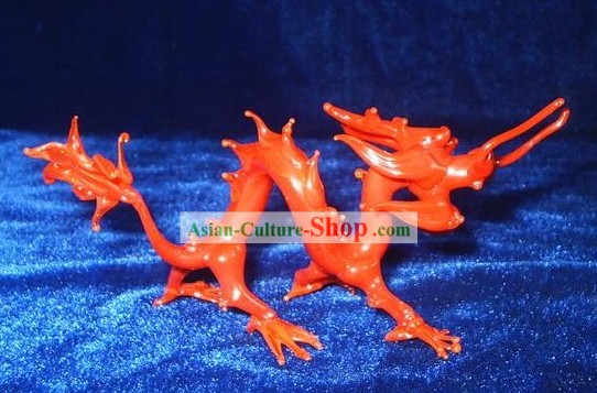 Cinese classico colorato Glaze Works-Red Dragon