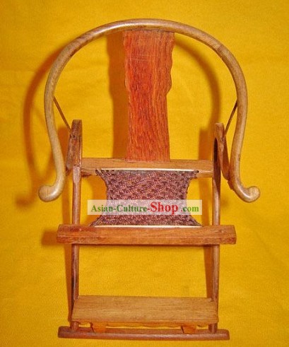 Mano clásico chino tallado silla de mimbre