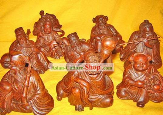 Chinoise main classique sculpté Huit Immortels dans les statues Légende