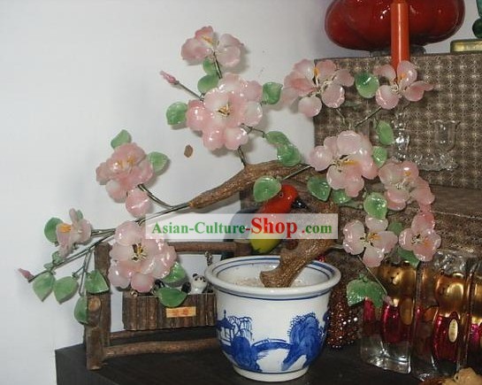 Chinoise classique de couleur rose-Glaze Travaux Arbre Fleurs
