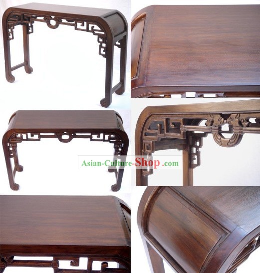 Chinoise main antique classique sculpté Grande Table console en bois