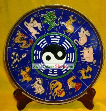 Superbe palais chinois Animaux Cloisonné Tweleve collectionner-Zodiac