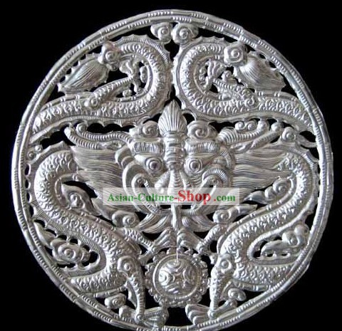 中国の見事な銀工芸品 - 麒麟のダンス