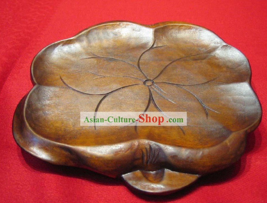 Chinese Hand Made und Carved Wooden Lotus Teekanne Mat