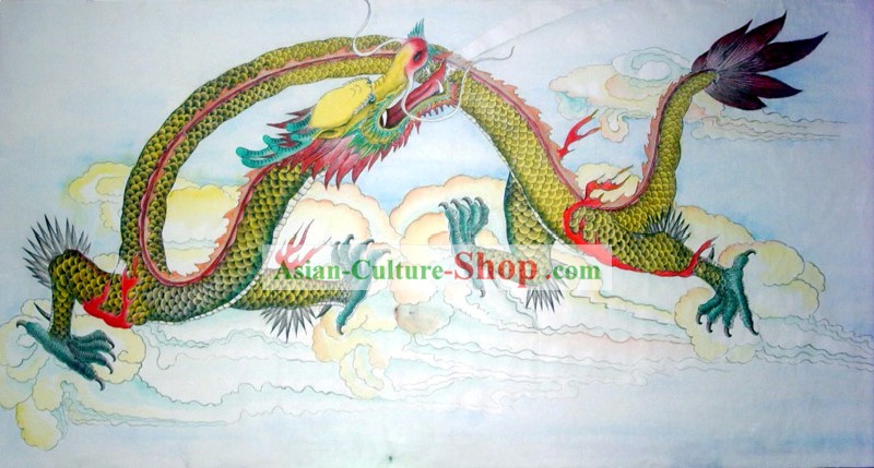 Peinture chinoise traditionnelle avec Méticuleux Détail-Dragon Hero