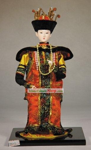 De seda hecho a mano figura muñeca de Pekín - China emperatriz de la dinastía Qing