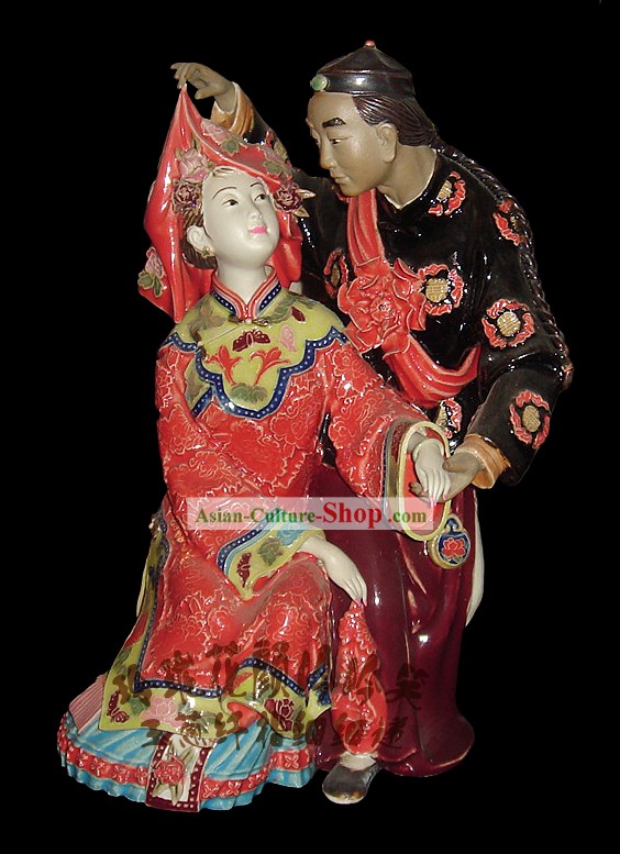 Couples de mariage chinoise en porcelaine Superbe colorés Collectibles-nouvellement