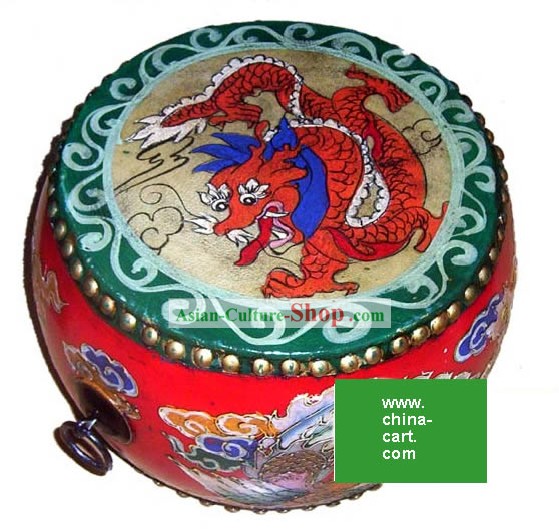 Dessin de couleur chinoise Riches et distinctions Pivoine Tang Gu (Drum)