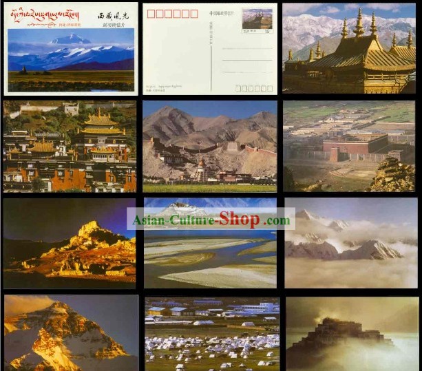 La Chine au Tibet Classique Scène Set Cartes postales (10 Pièces)