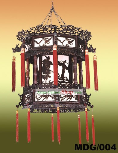 고대 중국 - 중국어 핸드 두 개의 레이어 궁전 랜턴 페인 티드 제작