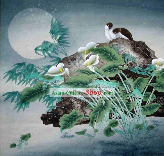 La peinture traditionnelle chinoise par Li Xing-Sous la Lune