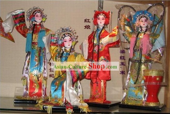Chinês clássico Silk Figurines/Estátuas Colecção Beauties Opera 24 Set Pieces
