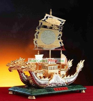 Chinese Tesori Antico Palazzo Dragon Boat/Nave